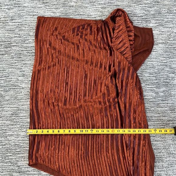 NWT ❤️GUAPA ❤️GORGEOUS❤️ANTHROPOLOGY ❤️One-Shoulder Midi Dress 14P Copper - Picture 11 of 14